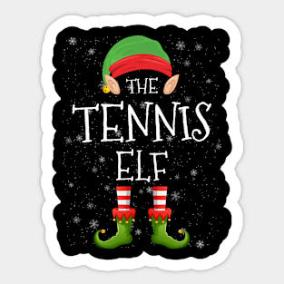 Tennis Elf Family Matching Christmas Group Funny Pajama Xmas Sticker